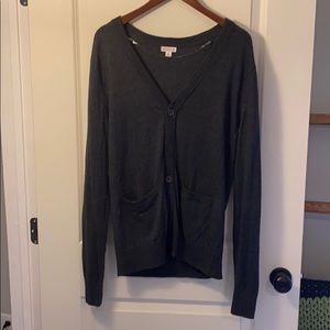 Merona Cardigan Sweater Charcoal Grey Medium